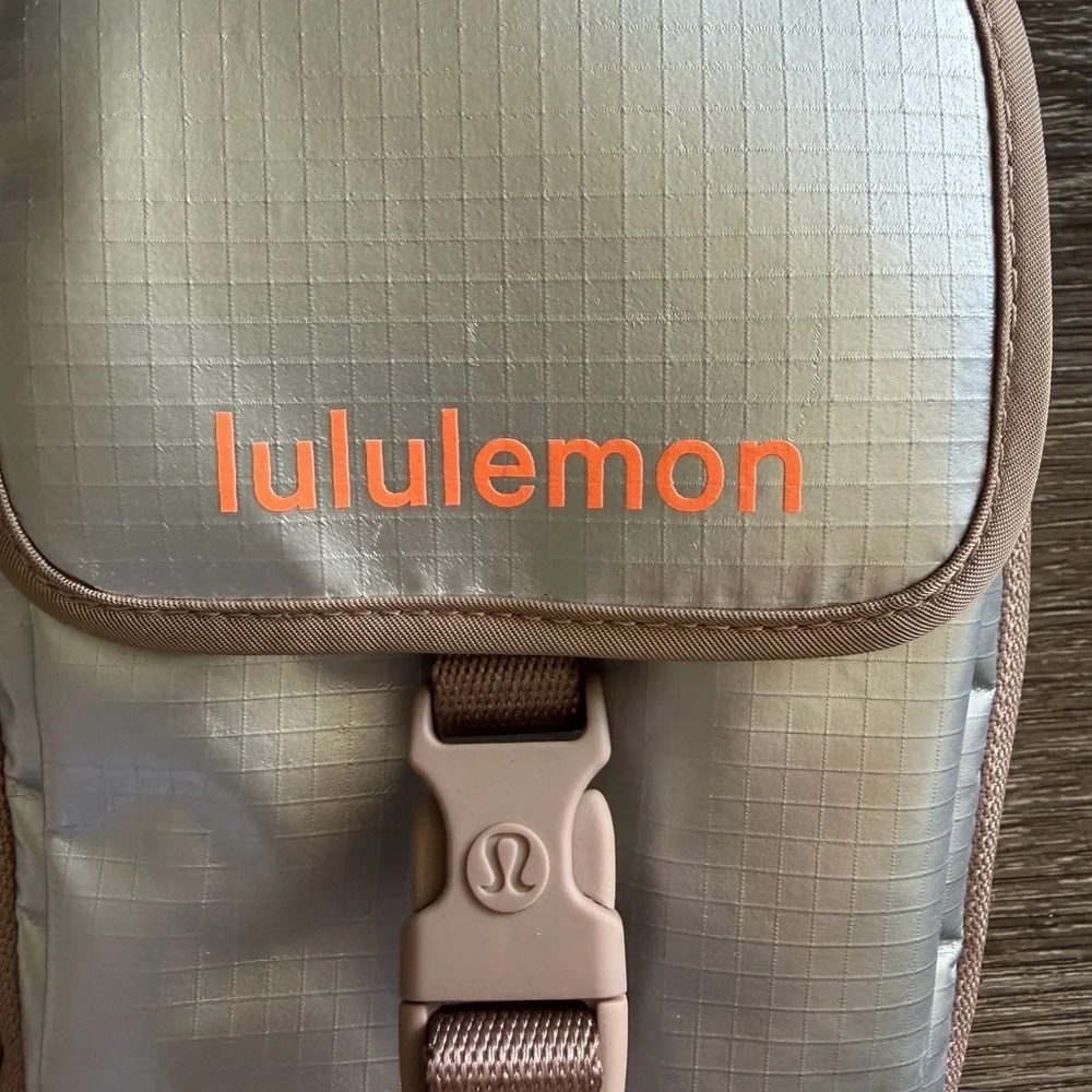 lululemon athletica Tan and Silver Crossbody Bag